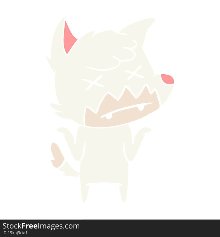 flat color style cartoon dead fox