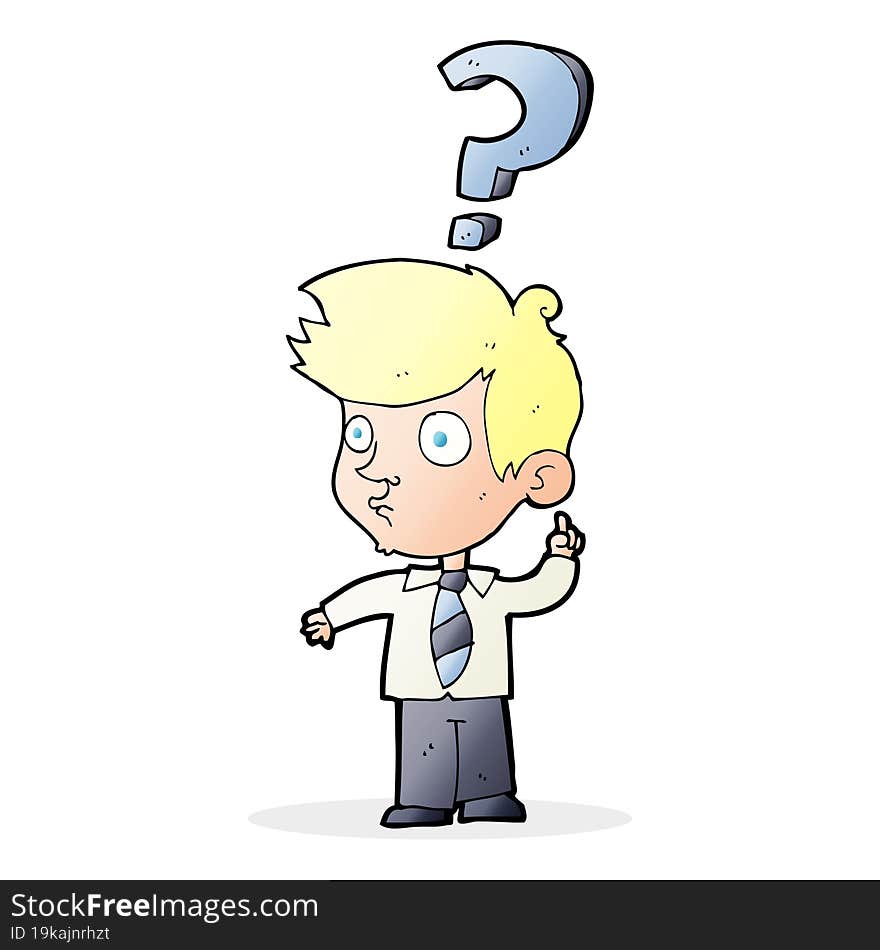 cartoon man asking question