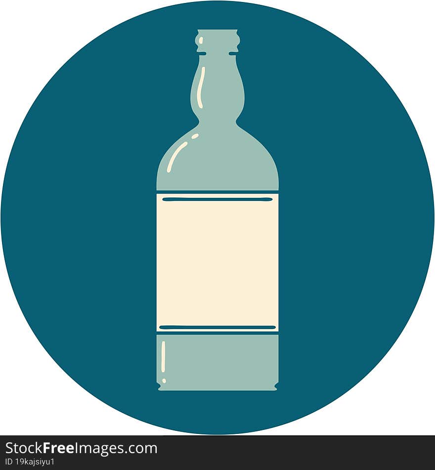 iconic tattoo style image of a bottle. iconic tattoo style image of a bottle