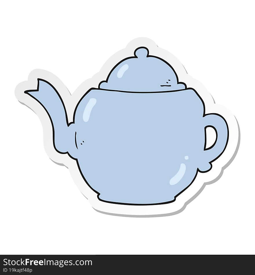 Sticker Of A Cartoon Teapot