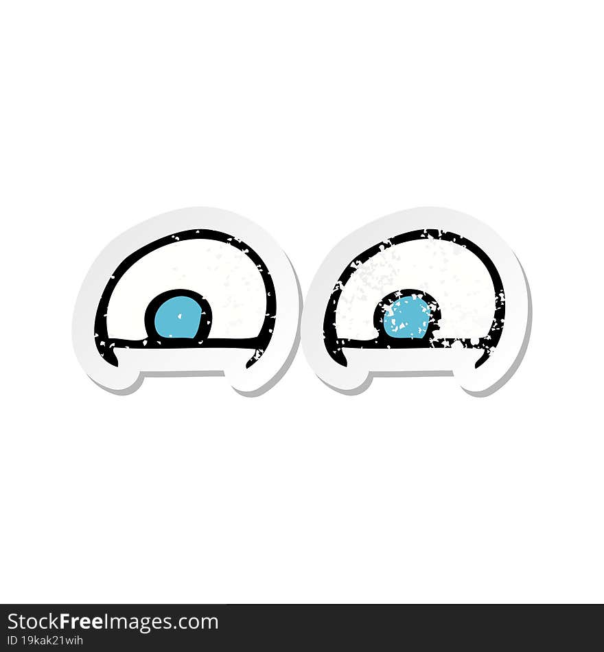 retro distressed sticker of a cartoon eyes