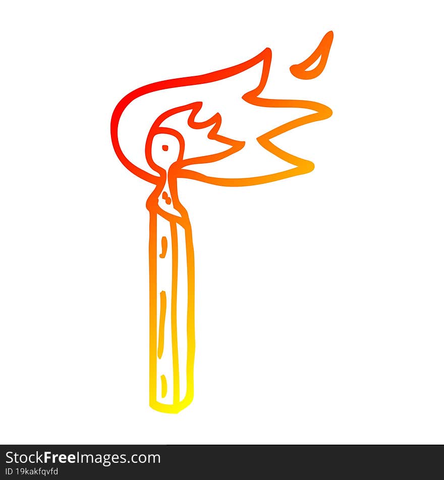 warm gradient line drawing cartoon lit match