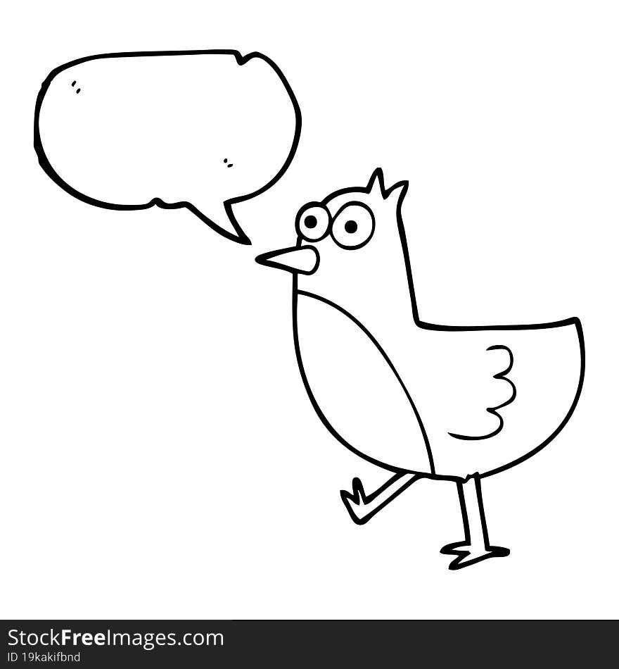 Speech Bubble Cartoon Bird