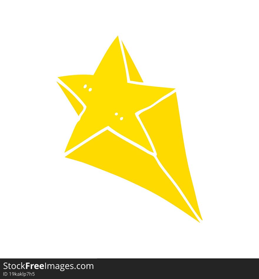 flat color style cartoon shooting star