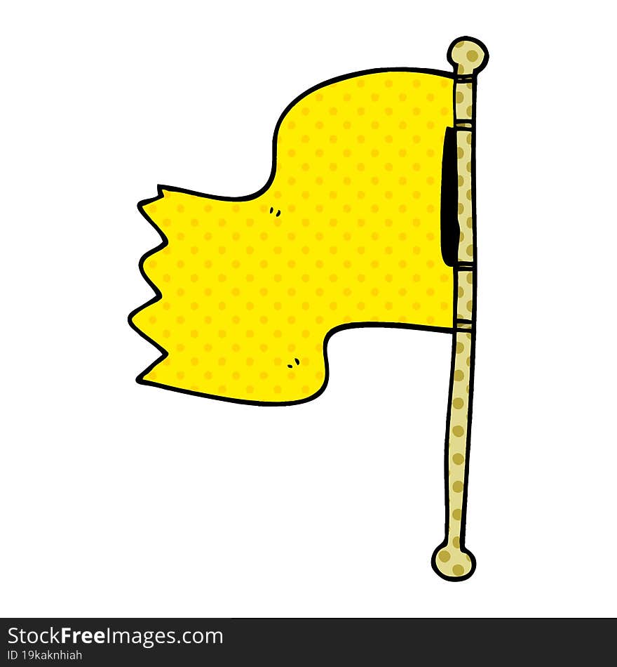 cartoon doodle waving flag