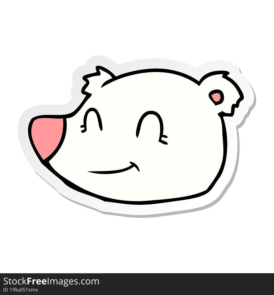 distressed sticker of a polar bear cartoon