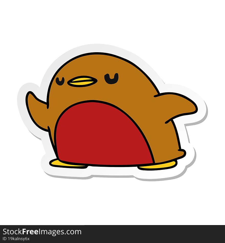 sticker cartoon cute kawaii red robin