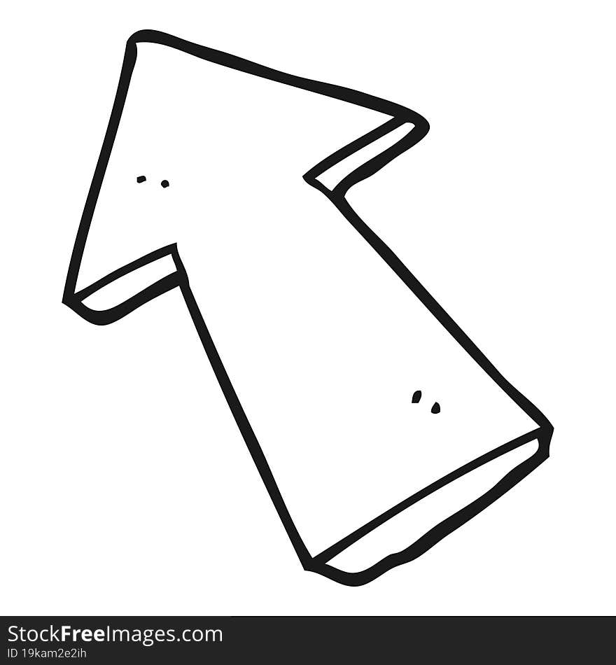 Black And White Cartoon Pointing Arrow