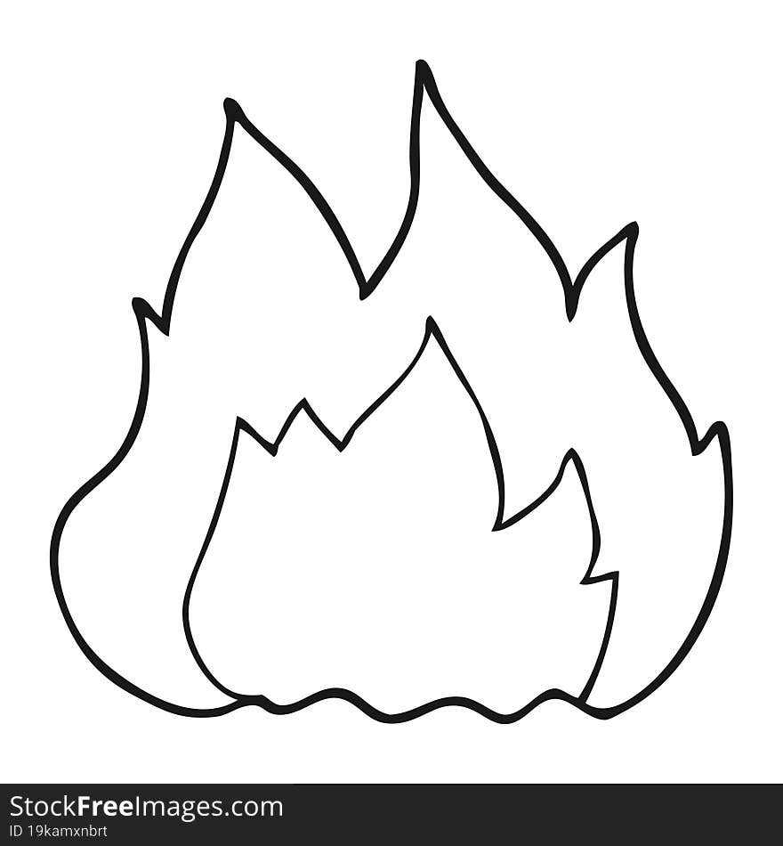 Black And White Cartoon Fire