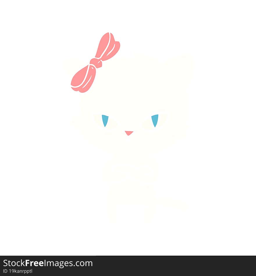 cute flat color style cartoon cat