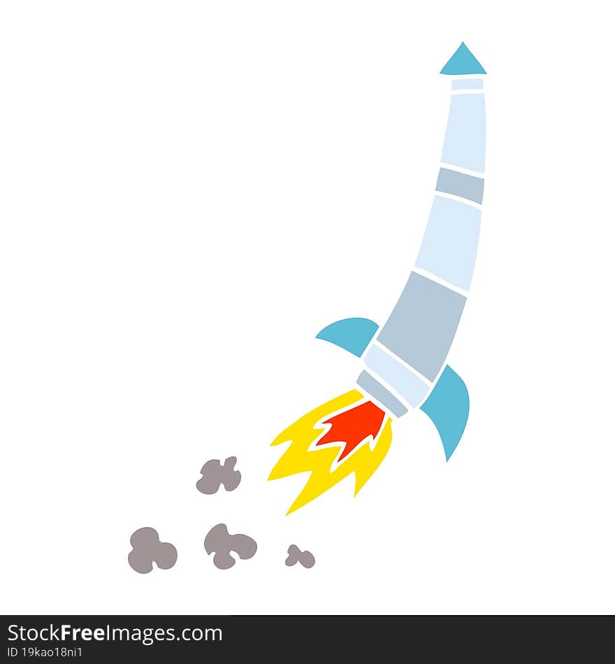 cartoon doodle space rocket