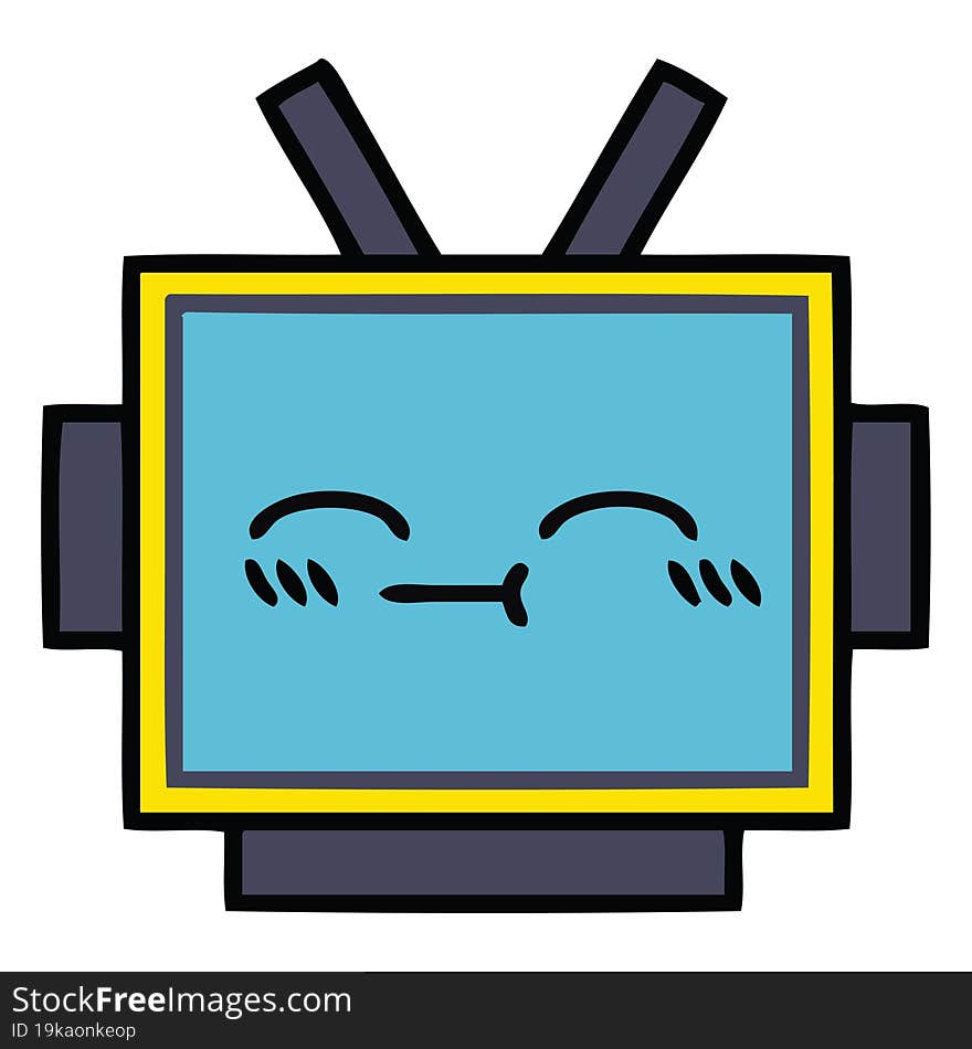 Cute Cartoon Robot Head