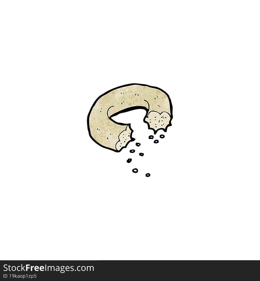 bitten donut cartoon