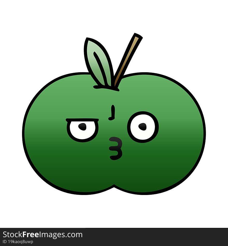 Gradient Shaded Cartoon Juicy Apple