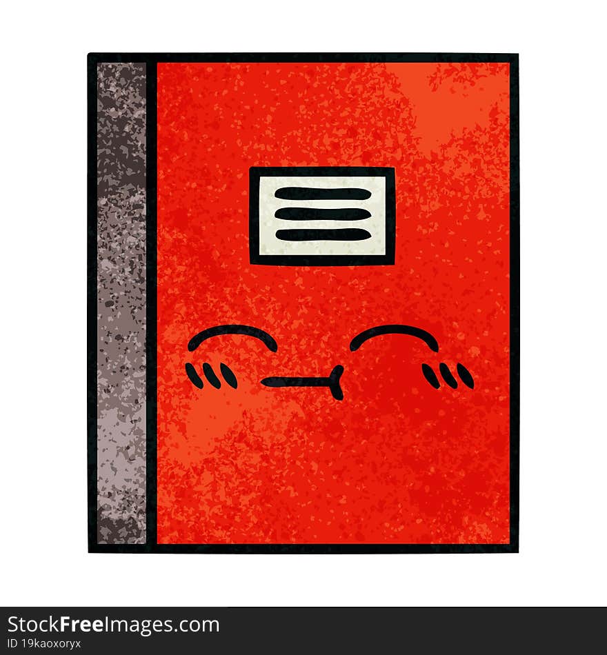 retro grunge texture cartoon of a notebook