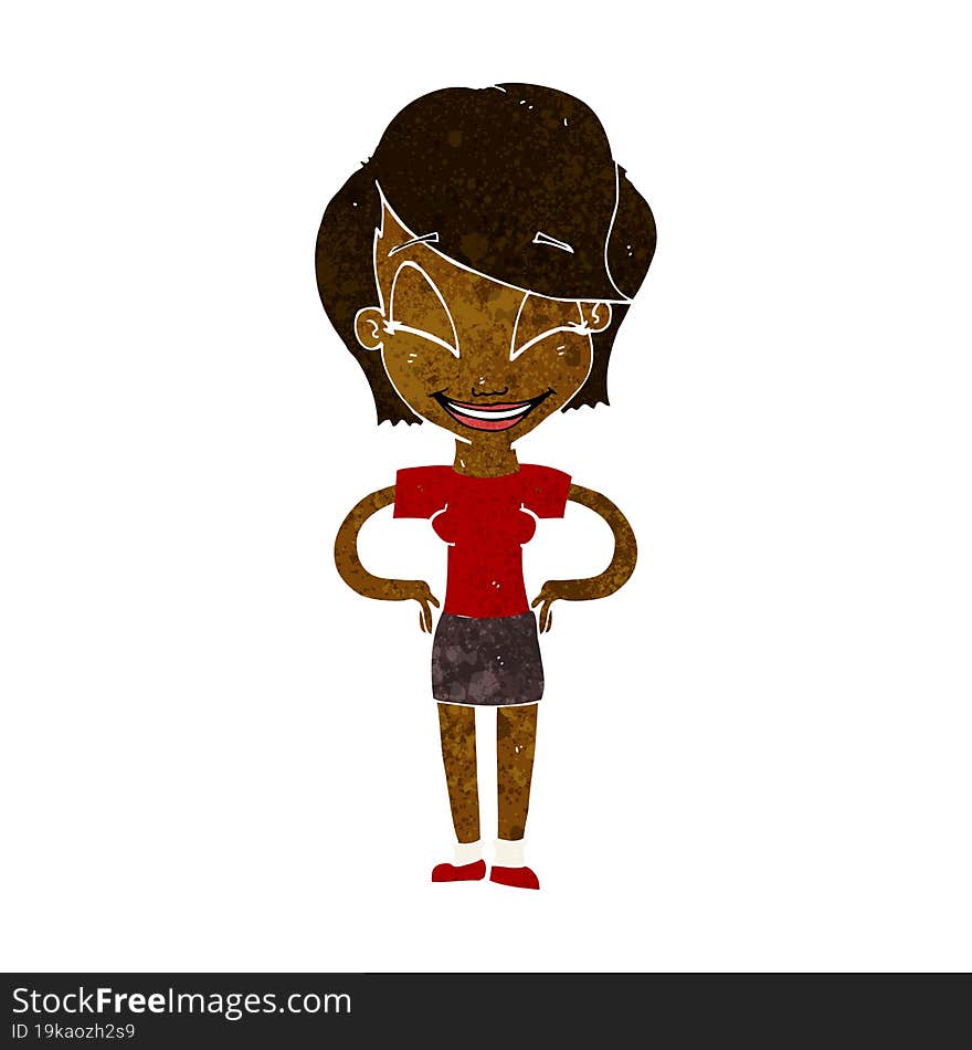 Cartoon Woman With Hands On Hips