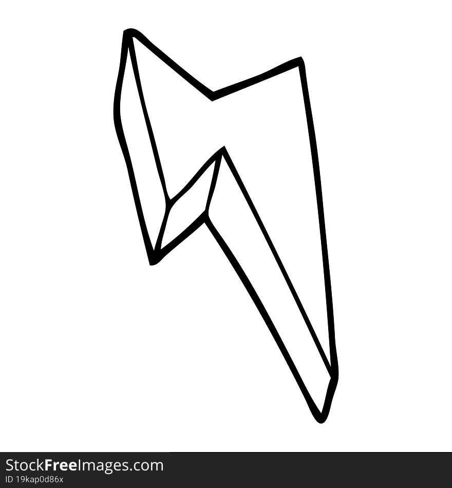 line drawing cartoon decorative lightning bolt