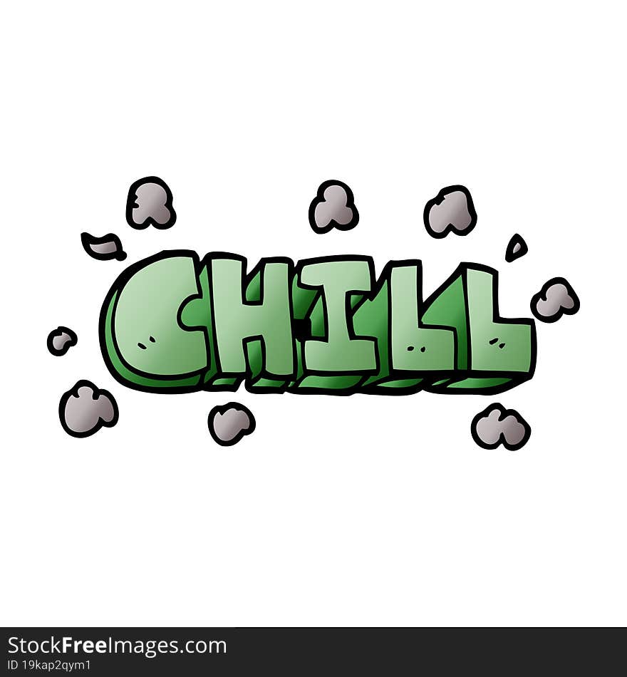 Cartoon Doodle Chill Sign