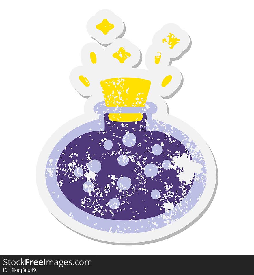 Bubbling Potion Bottle Grunge Sticker