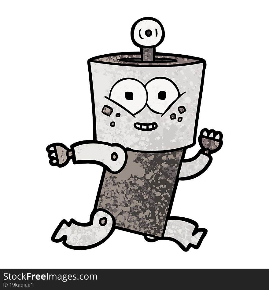 happy cartoon robot. happy cartoon robot