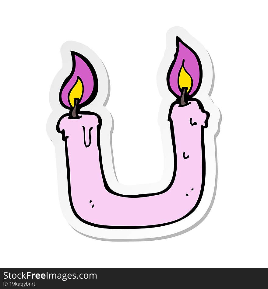 sticker of a burning the candle at both ends cartoon