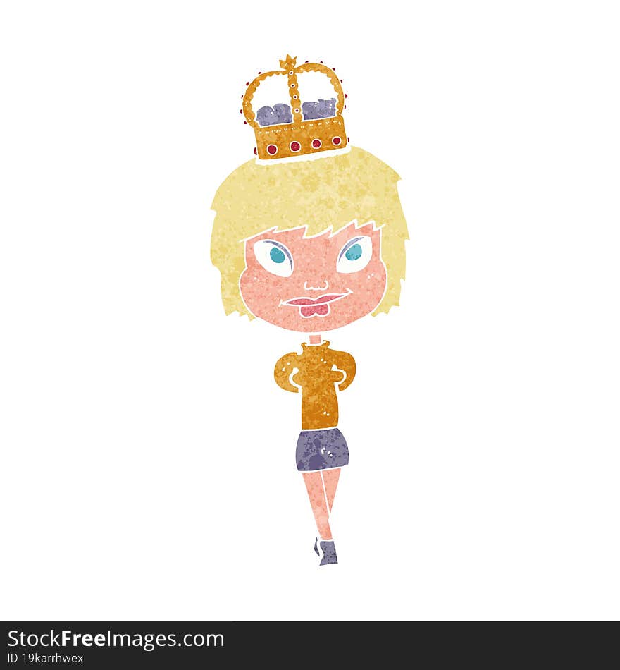 cartoon person wearing crown