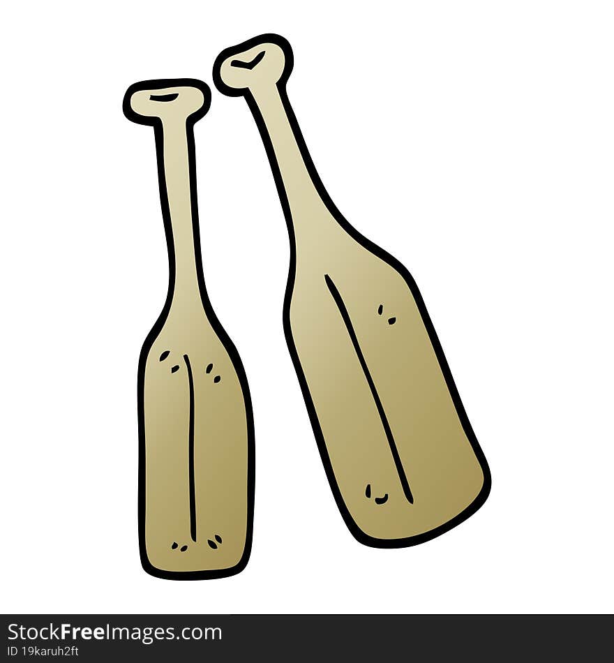 vector gradient illustration cartoon pair of paddles