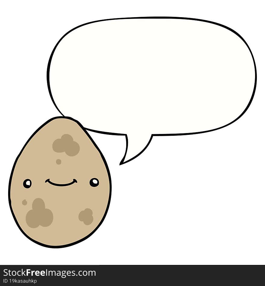 cartoon egg and speech bubble