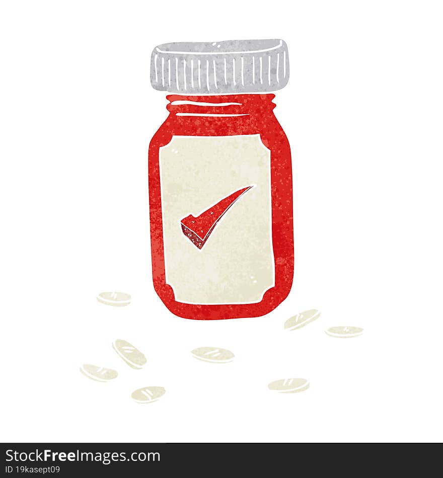 cartoon medical jar of pills. cartoon medical jar of pills