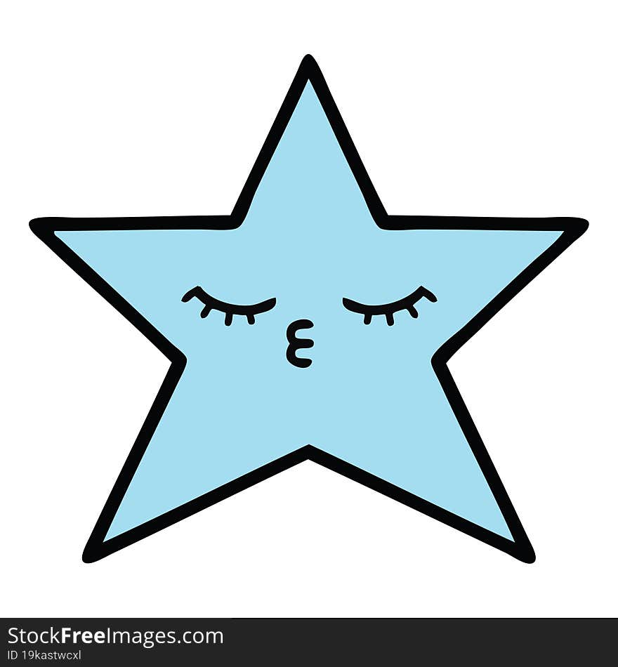 cute cartoon of a star fish. cute cartoon of a star fish