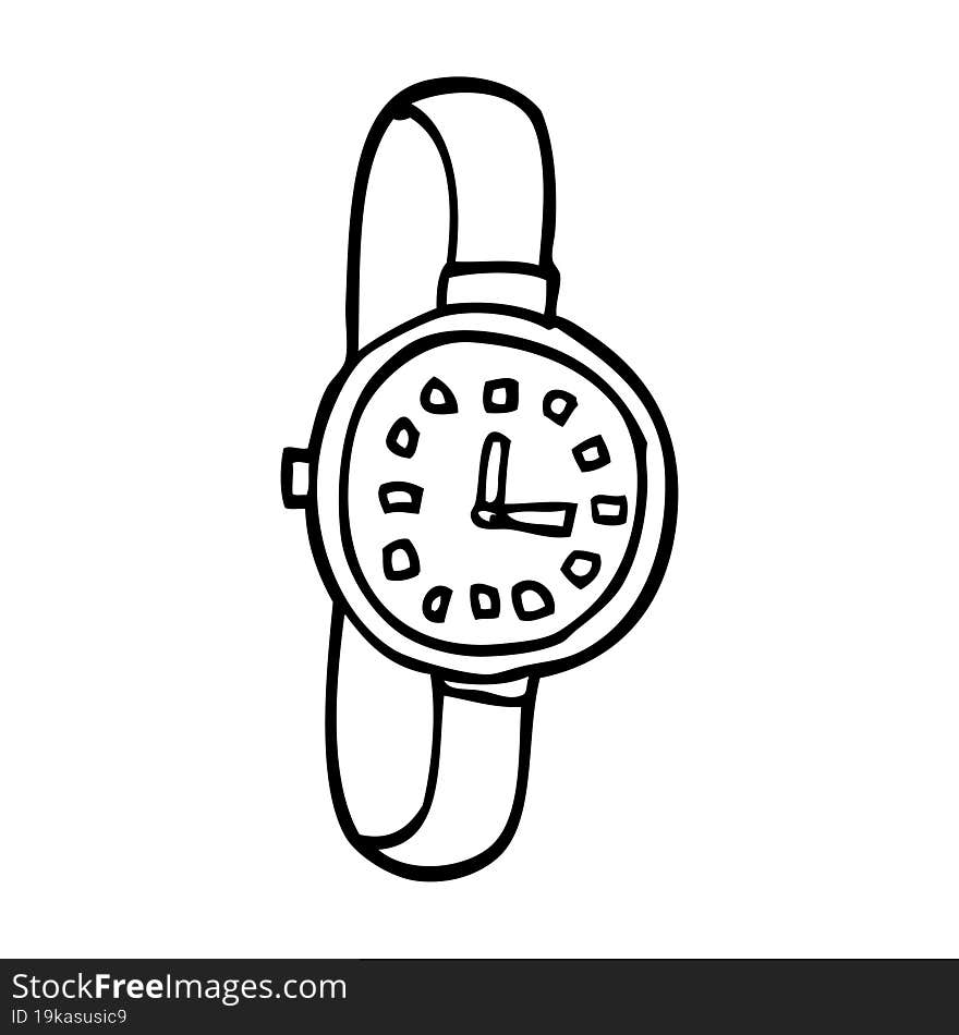 Line Drawing Cartoon Watch