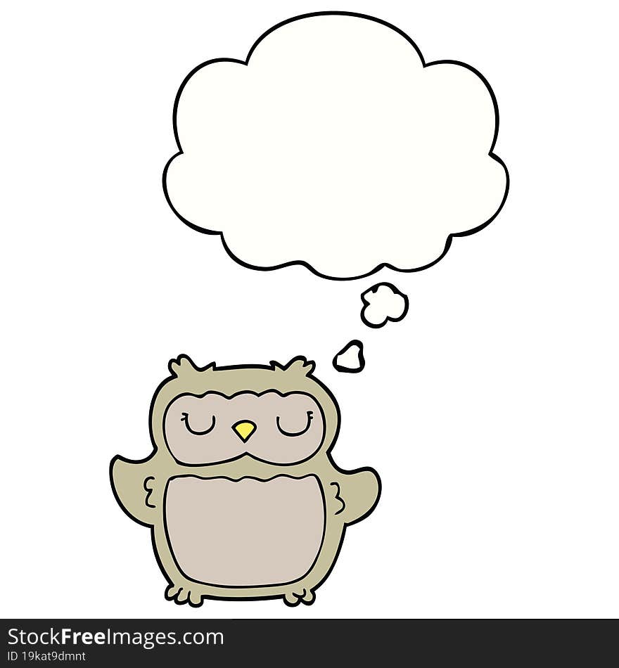 cartoon owl and thought bubble