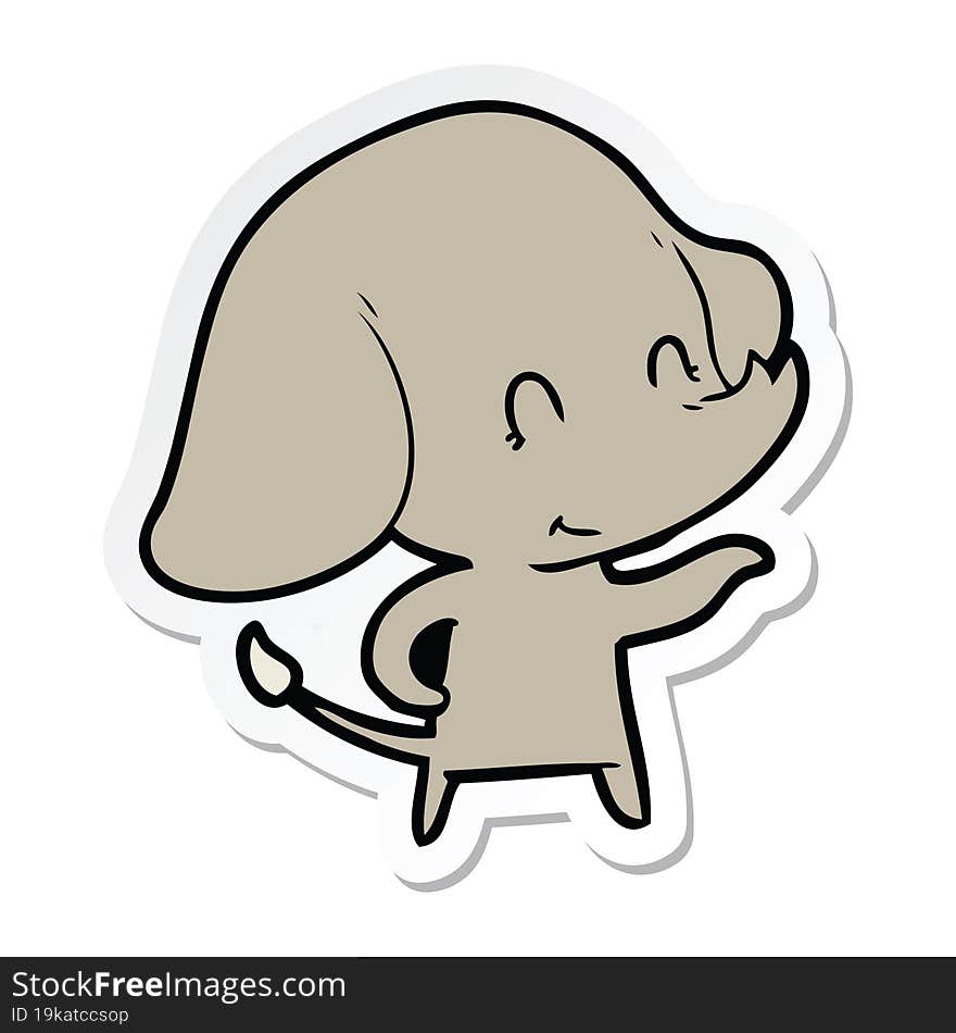 sticker of a cute cartoon elephant