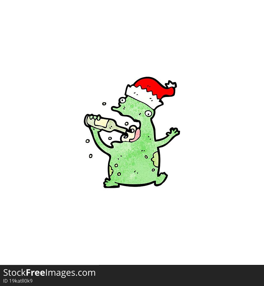 cartoon christmas party frog