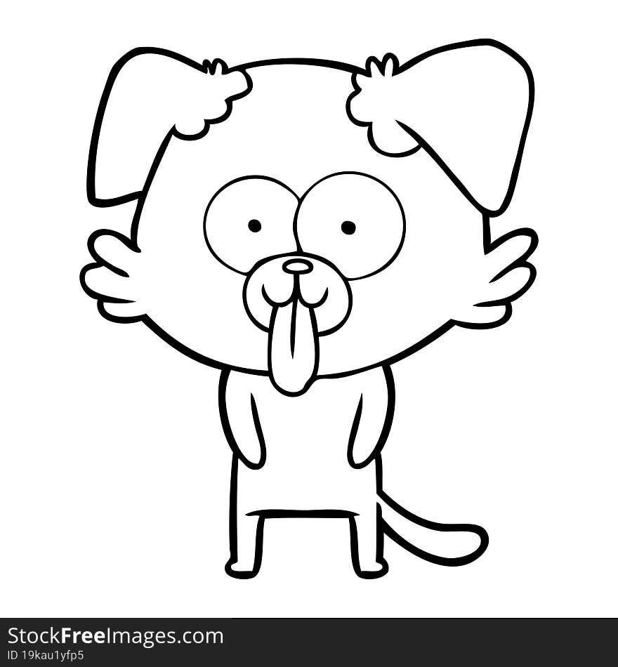 cartoon dog with tongue sticking out. cartoon dog with tongue sticking out