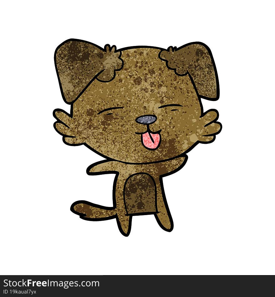 cartoon dog sticking out tongue. cartoon dog sticking out tongue