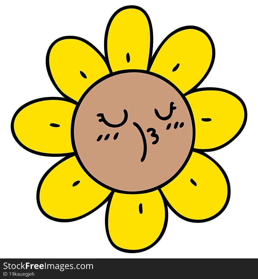 cartoon of a happy sunflower. cartoon of a happy sunflower