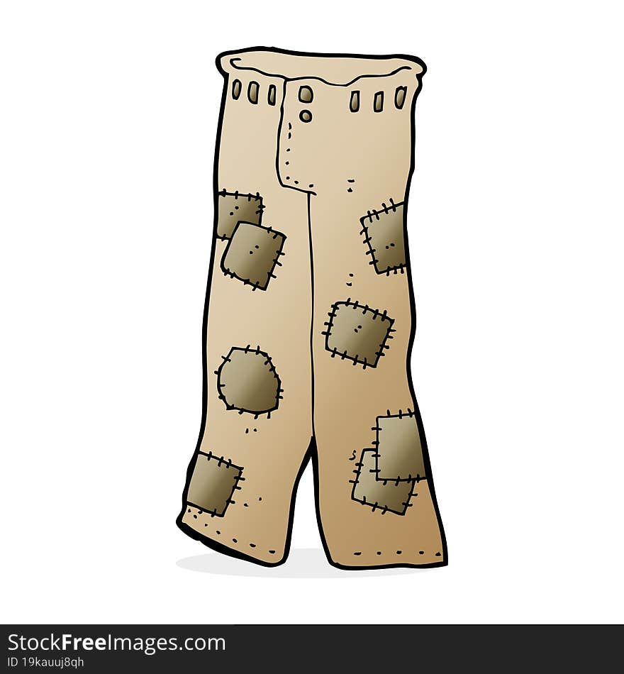 cartoon patched old pants