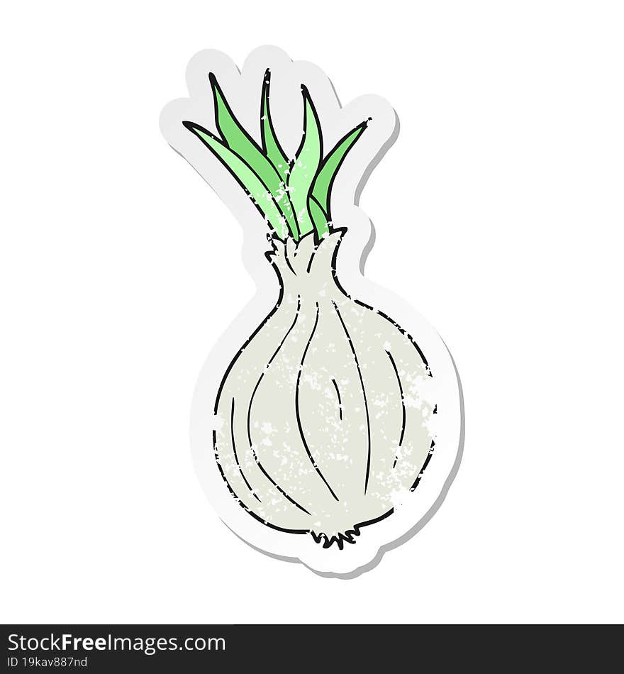 retro distressed sticker of a cartoon onion