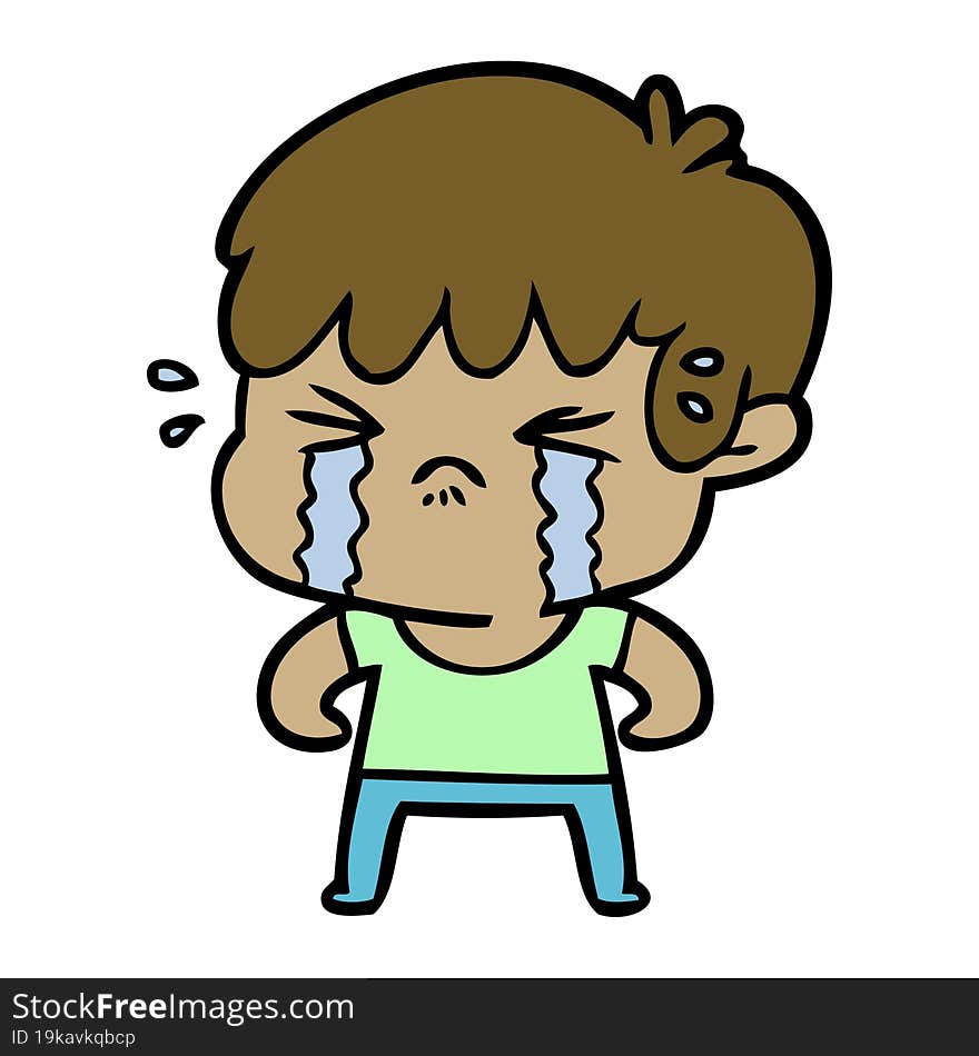 cartoon boy crying. cartoon boy crying