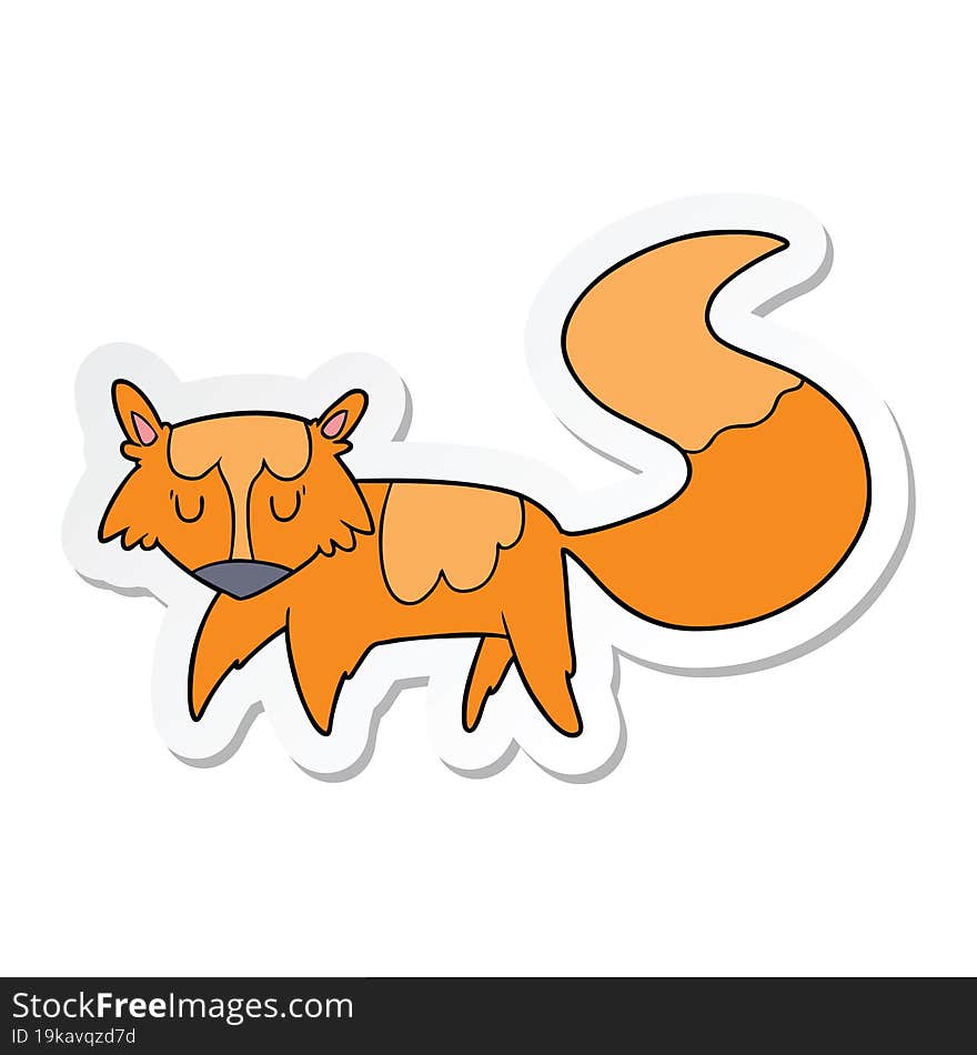 sticker of a cartoon fox