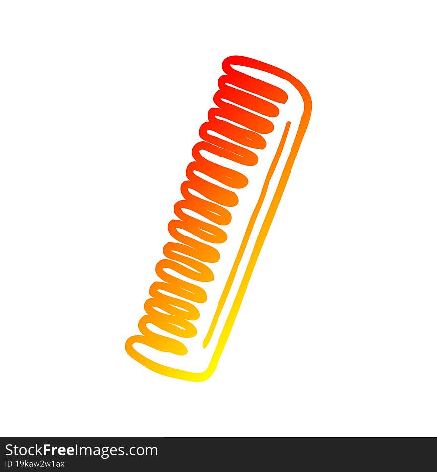 warm gradient line drawing cartoon comb