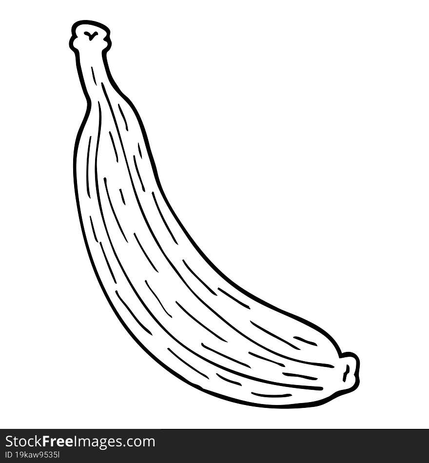 line drawing cartoon yellow banana