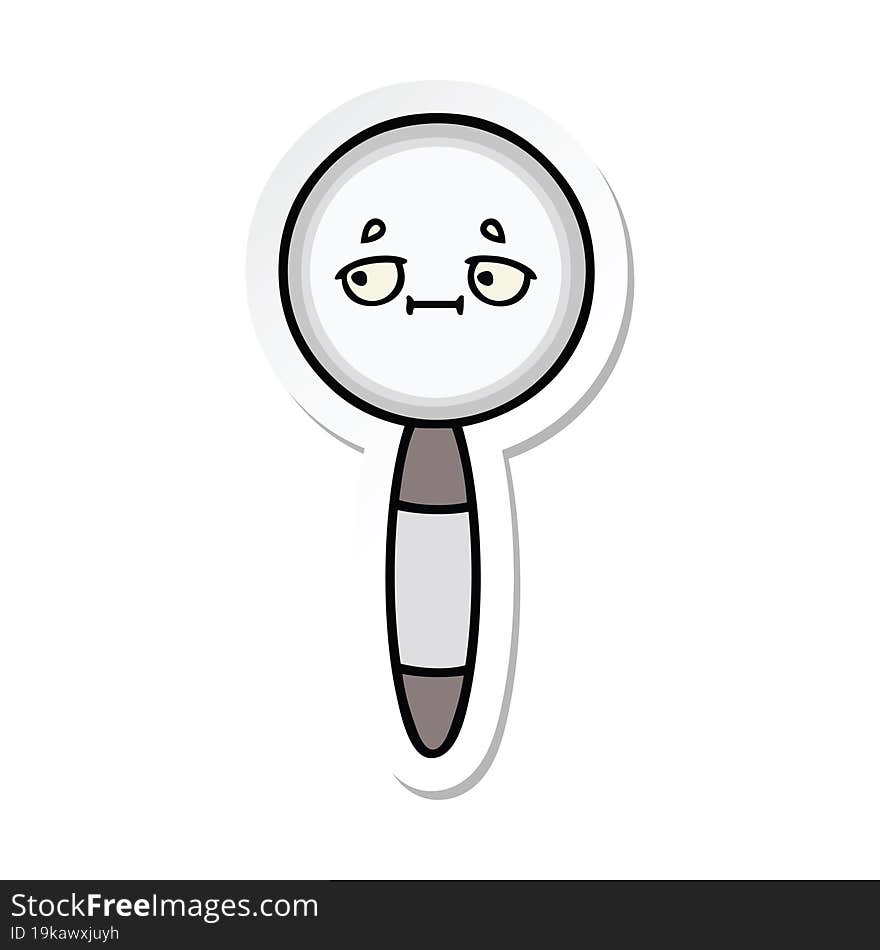 Sticker Of A Cute Cartoon Magnifying Glass