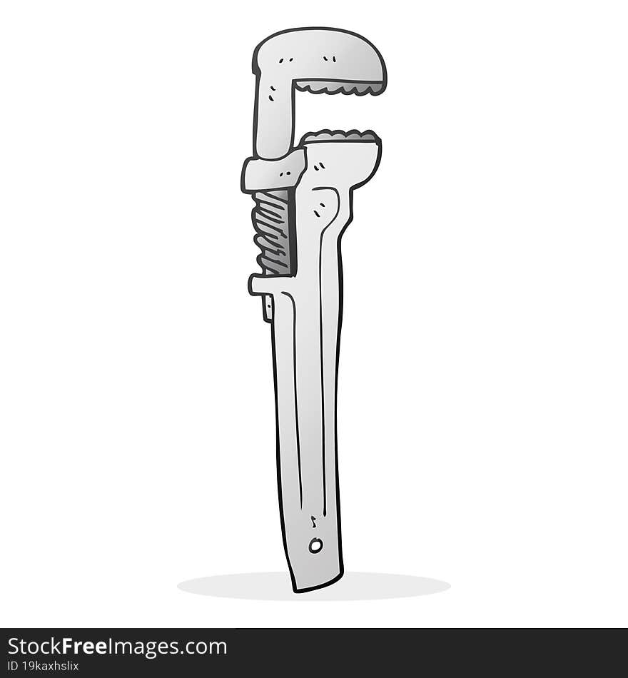 freehand drawn cartoon adjustable wrench