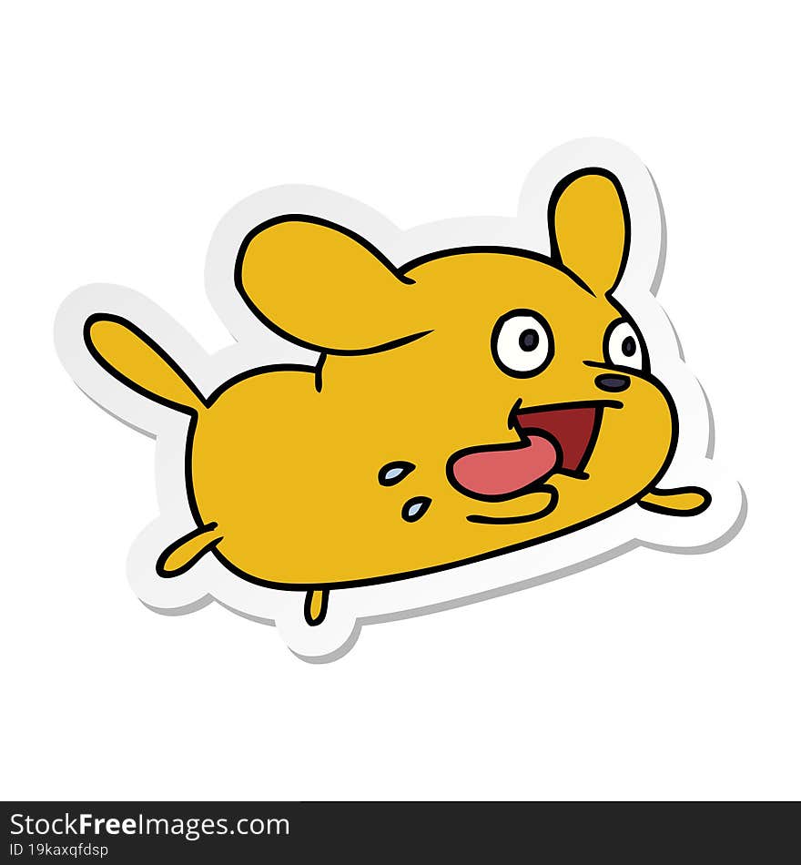 sticker cartoon of cute kawaii dog