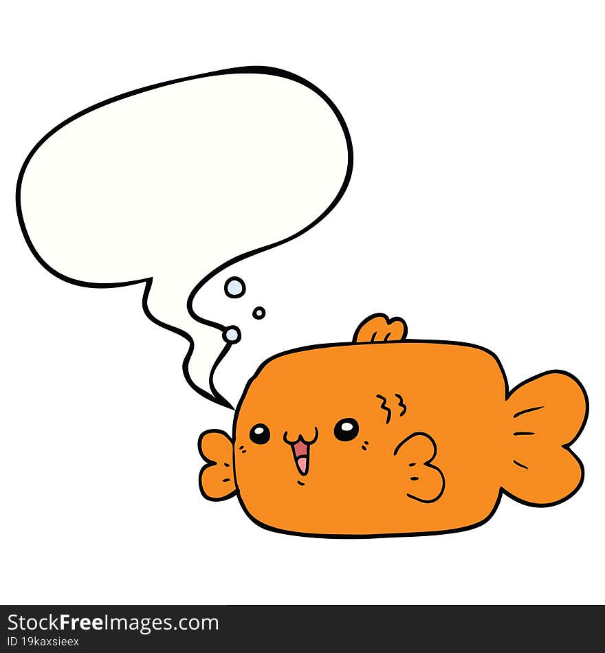 cartoon fish and speech bubble