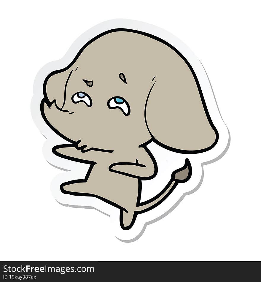 sticker of a cartoon elephant remembering