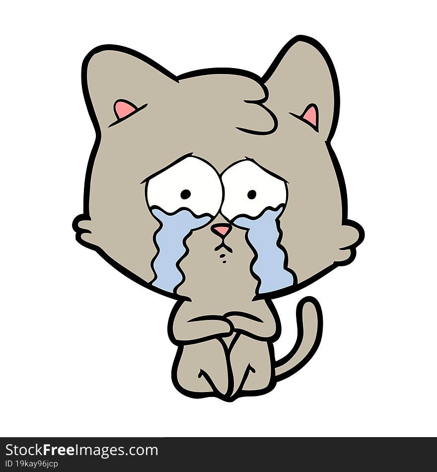 crying cat cartoon. crying cat cartoon