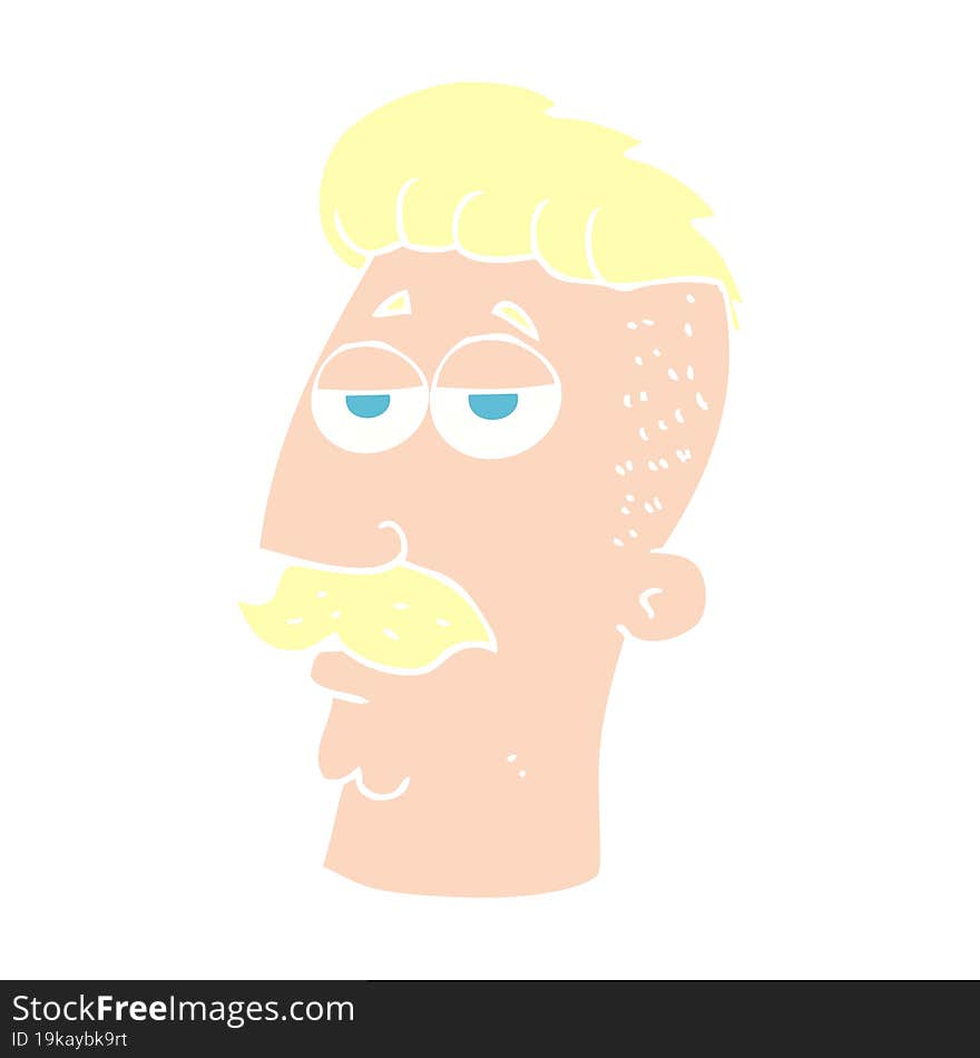 flat color illustration of a cartoon man with hipster hair cut